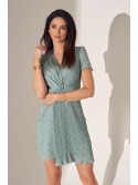 Two-piece dress with polka dots, green PR55128 - Online store - Boutique